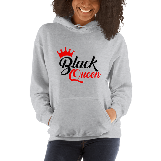 Black Queen Ladies' Hooded Sweatshirt - Chocolate Ancestor
