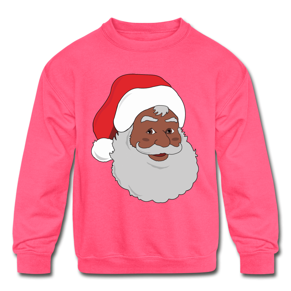 Black Santa Kids' Crewneck Sweatshirt - Chocolate Ancestor