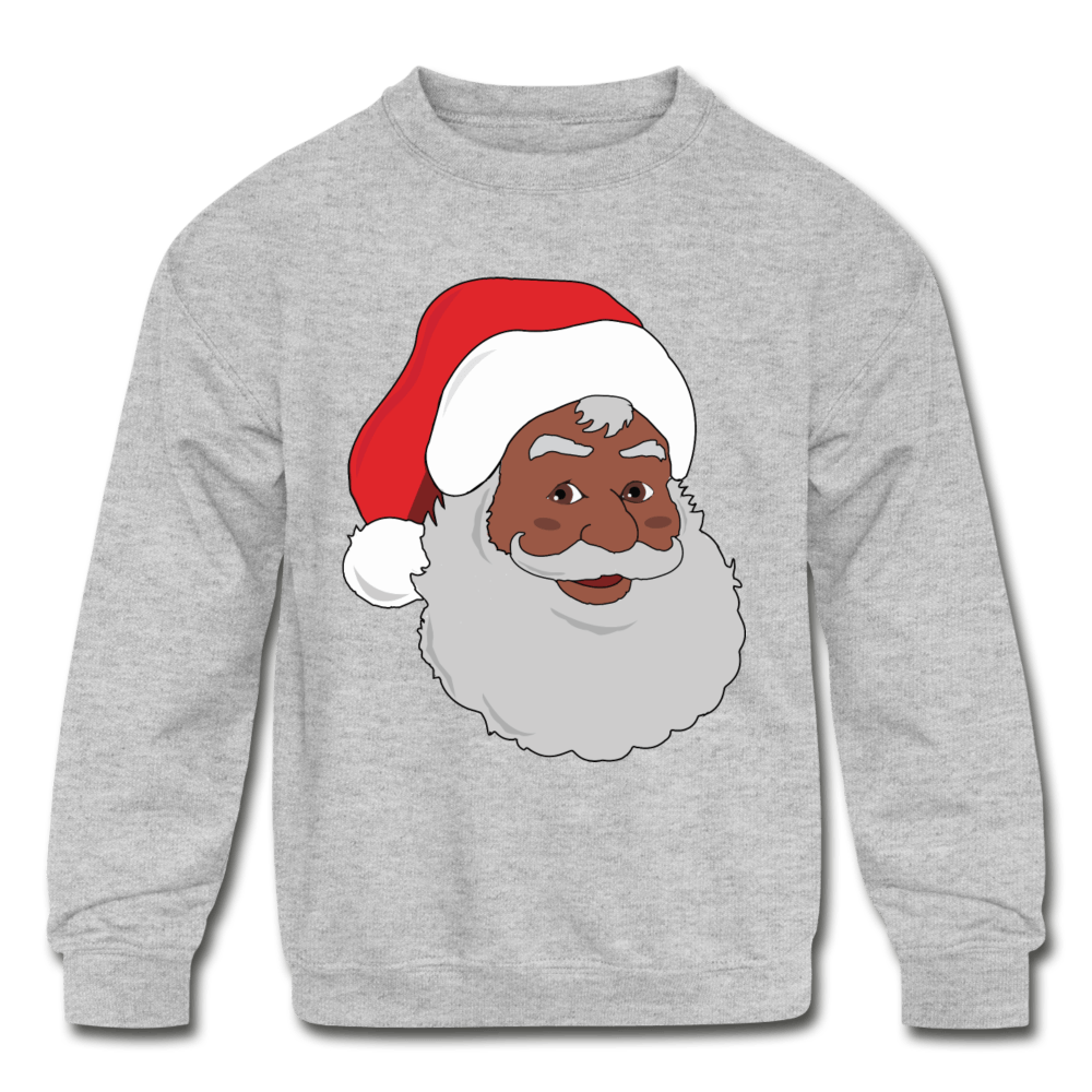 Black Santa Kids' Crewneck Sweatshirt - Chocolate Ancestor