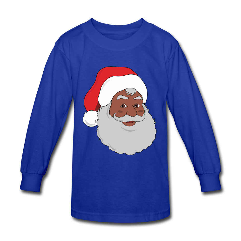 Black Santa Kids' Long Sleeve T-Shirt - Chocolate Ancestor
