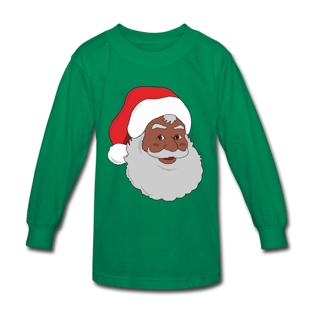 Black Santa Kids' Long Sleeve T-Shirt - Chocolate Ancestor