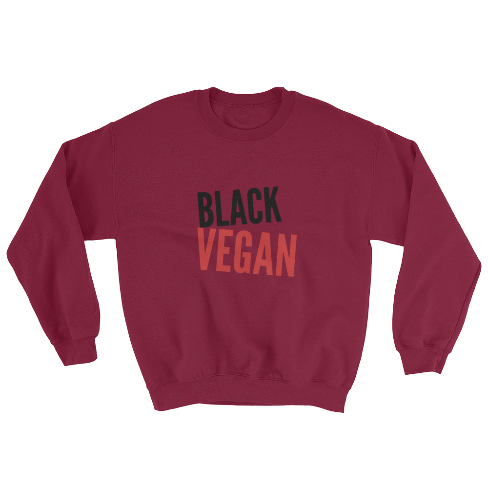 Black Vegan Unisex Crewneck Sweatshirt - Chocolate Ancestor