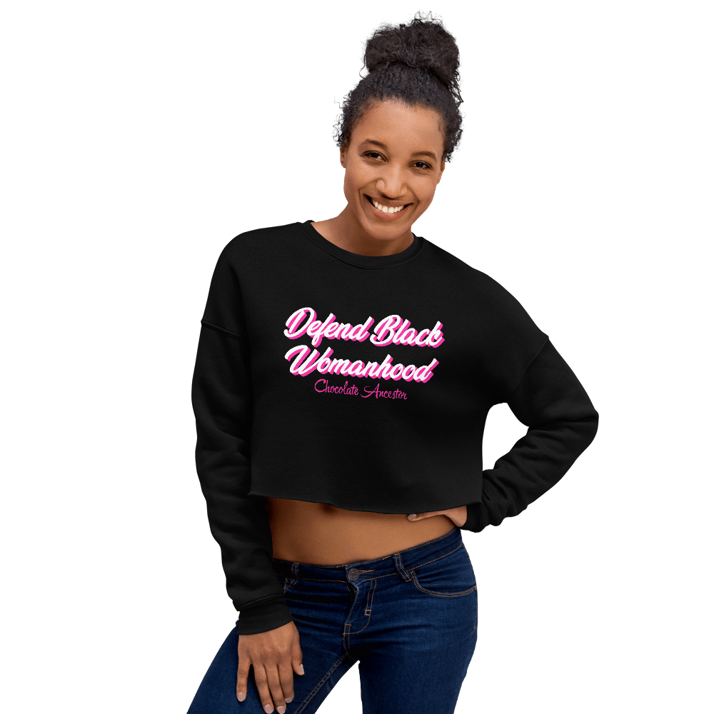 Black Womanhood Crop Sweatshirt - Chocolate Ancestor