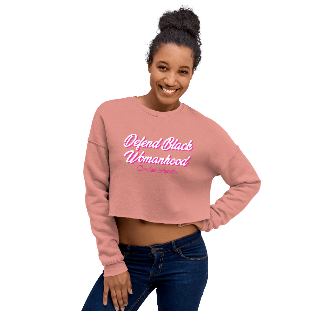 Black Womanhood Crop Sweatshirt - Chocolate Ancestor