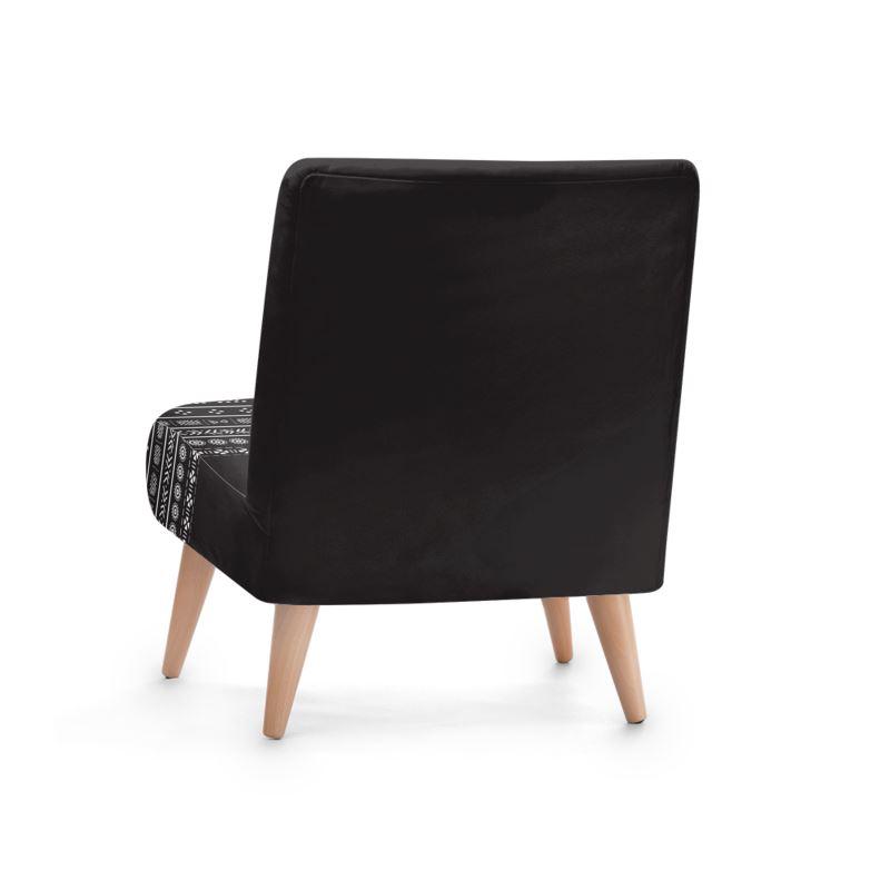 Carbon Black Mudcloth Boho Bespoke Occasional Chair - Chocolate Ancestor