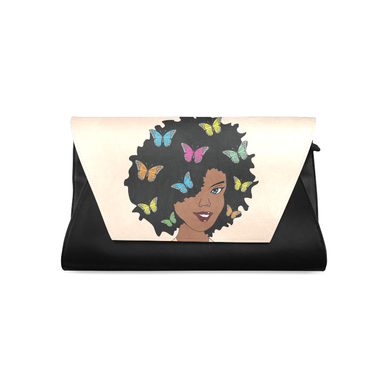 Chocolate Butterfly Diva Leather Clutch Bag - Chocolate Ancestor