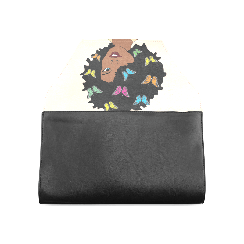 Chocolate Butterfly Diva Leather Clutch Bag - Chocolate Ancestor