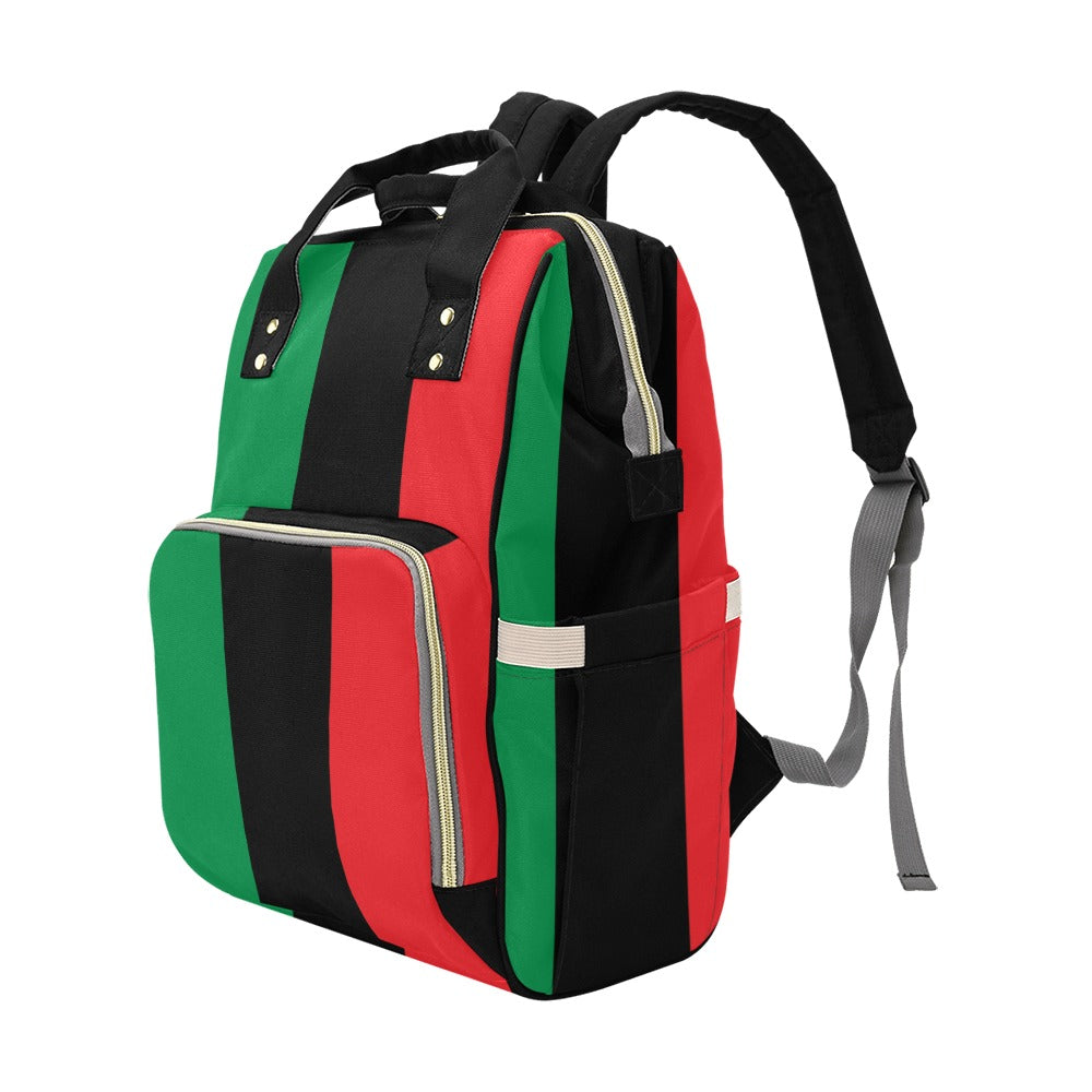 Pan African RBG Flag Waterproof Diaper Backpack