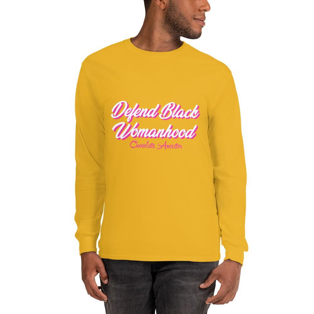 Defend Black Womanhood Unisex Long Sleeve T-Shirt - Chocolate Ancestor