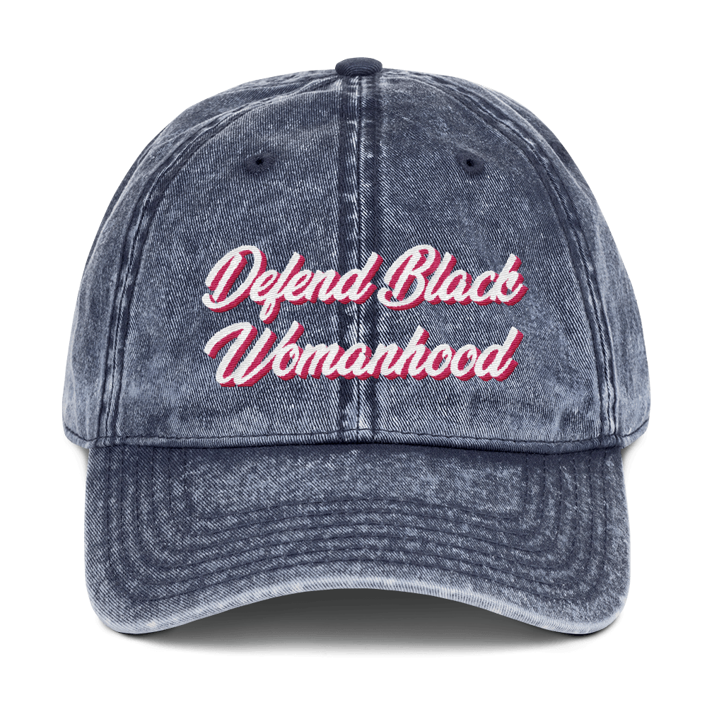 Defend Black Womanhood Vintage Cotton Twill Cap - Chocolate Ancestor
