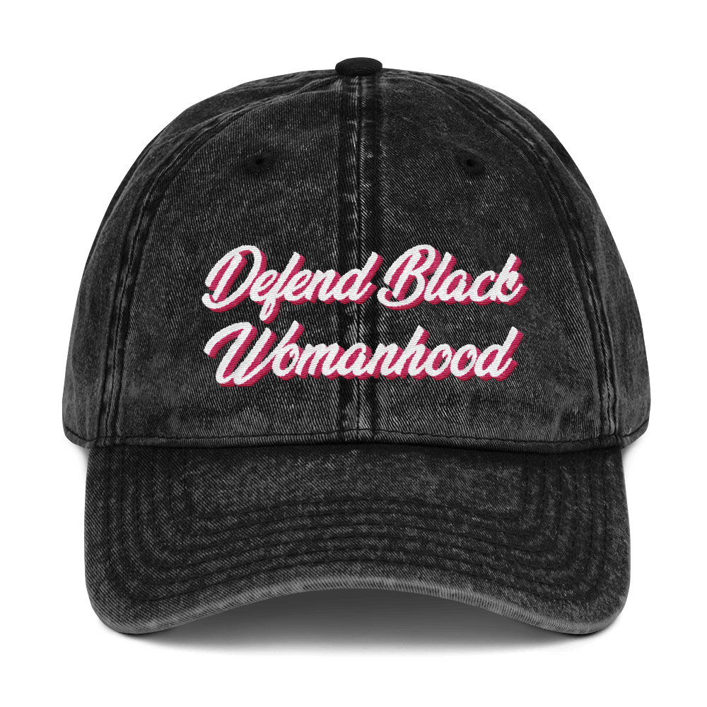 Defend Black Womanhood Vintage Cotton Twill Cap - Chocolate Ancestor