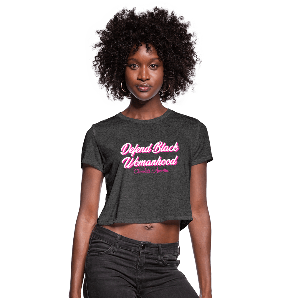 Defend Black Womanhood Women's Crop Top (Style 2) - Chocolate Ancestor