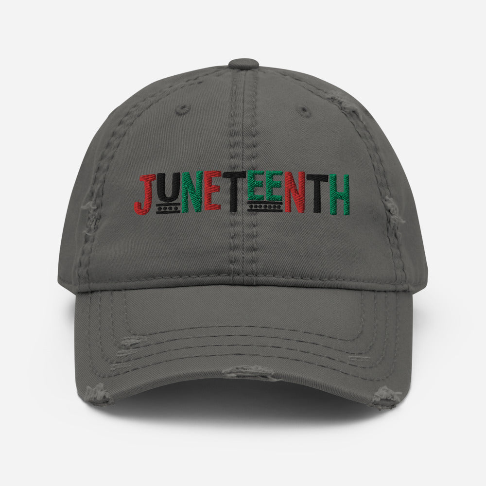 Juneteenth Pan African RBG Distressed Dad Hat