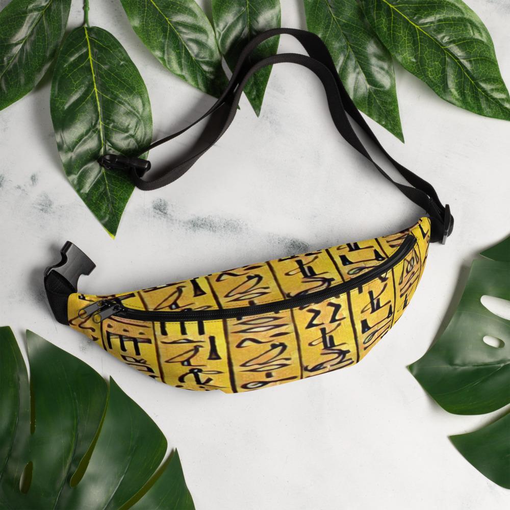 Egyptian Hieroglyphics (Gold) Fanny Pack - Chocolate Ancestor