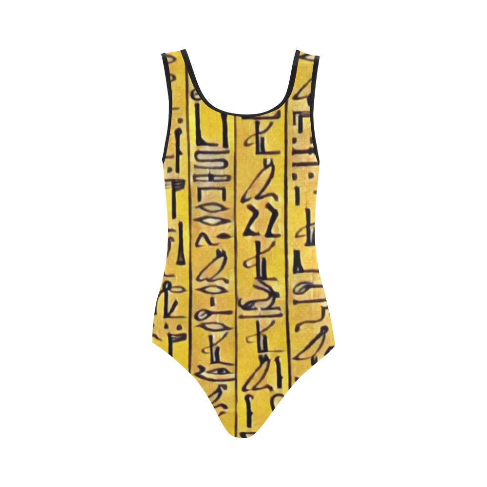Egyptian Hieroglyphics One Piece Swimsuit - Chocolate Ancestor