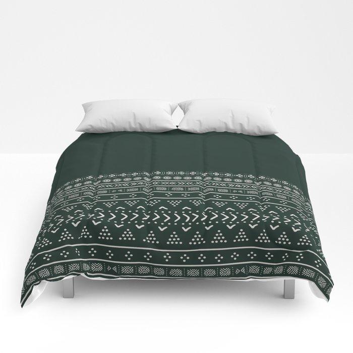 Emerald Mudcloth Boho Bespoke Comforters - Chocolate Ancestor