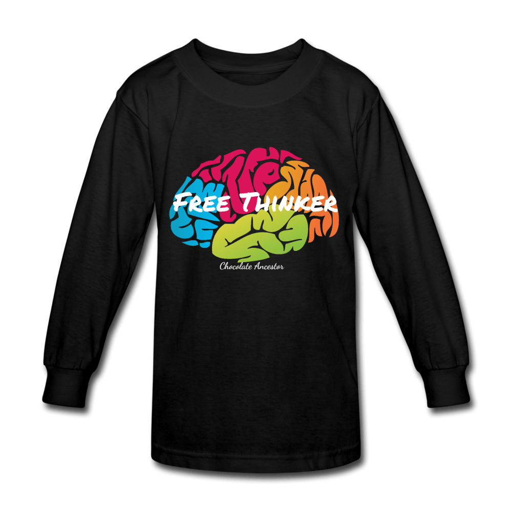 Free Thinker Kids' Long Sleeve T-Shirt - Chocolate Ancestor