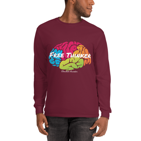 Free Thinker Unisex Long Sleeve T-Shirt - Chocolate Ancestor
