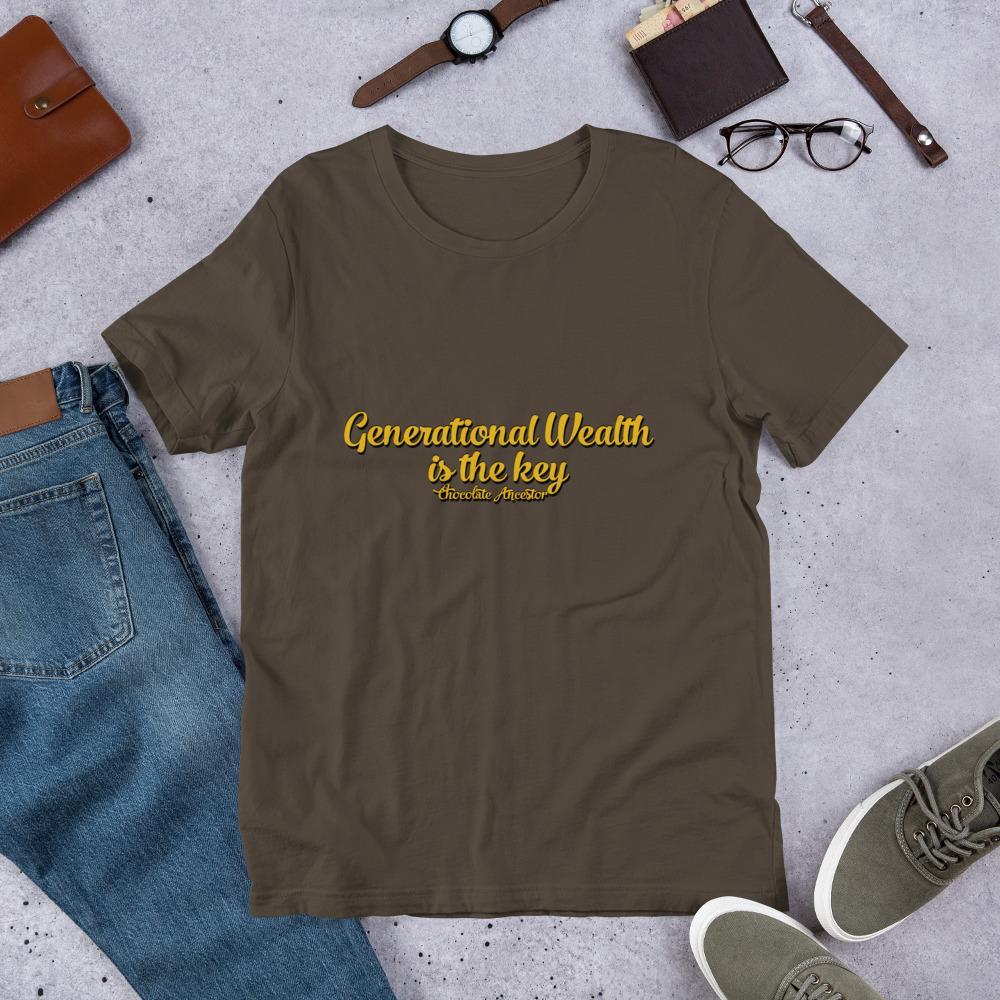 Generational Wealth is the Key Short-Sleeve Unisex T-Shirt - Chocolate Ancestor