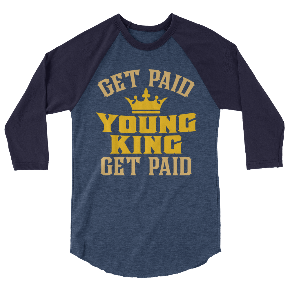 Get Paid Young King Get Paid Men's 3/4 sleeve raglan shirt - Chocolate Ancestor
