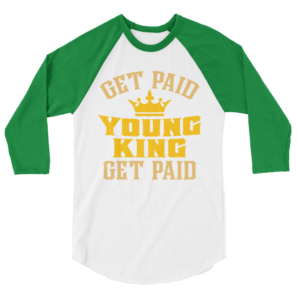 Get Paid Young King Get Paid Men's 3/4 sleeve raglan shirt - Chocolate Ancestor