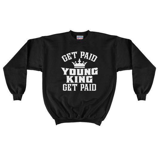 Get Paid Young King Get Paid Men's Crewneck Sweatshirt - Chocolate Ancestor