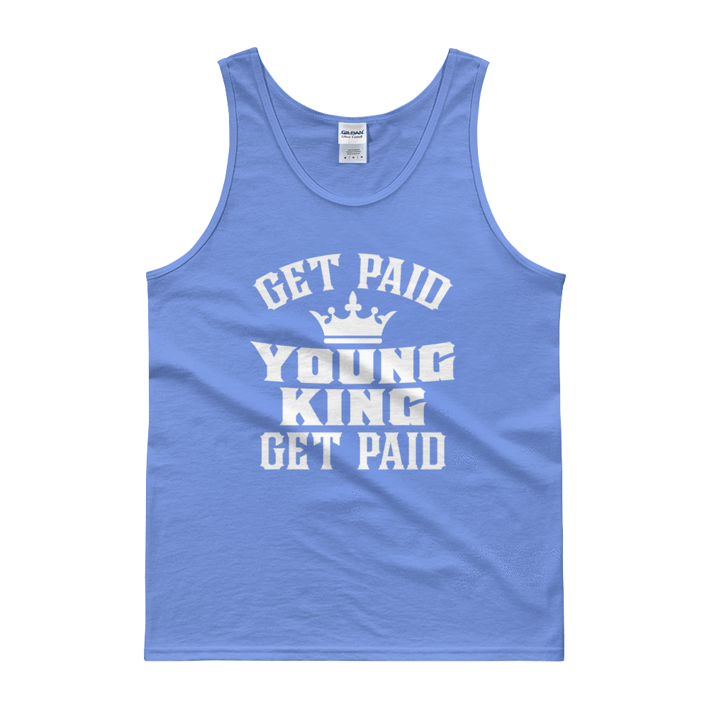 Get Paid Young King (White) Men's Tank top - Chocolate Ancestor