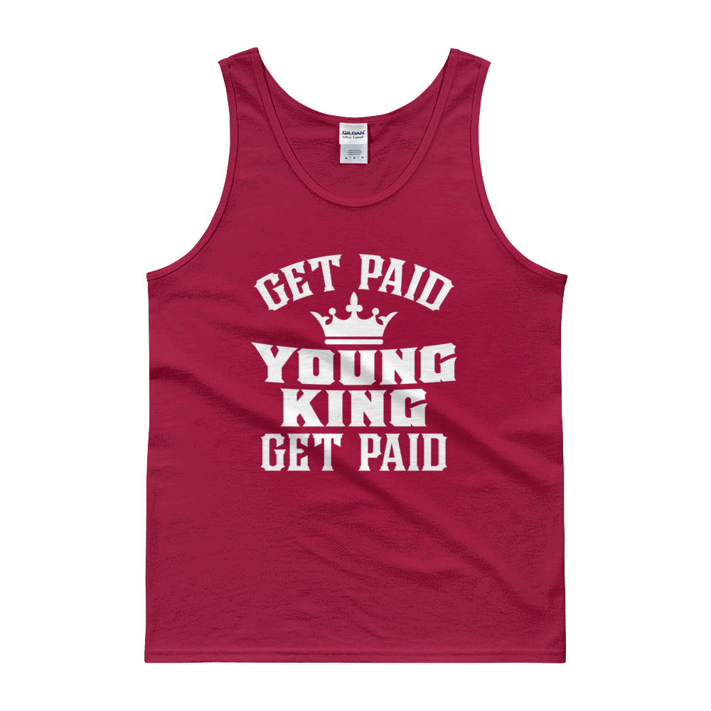 Get Paid Young King (White) Men's Tank top - Chocolate Ancestor