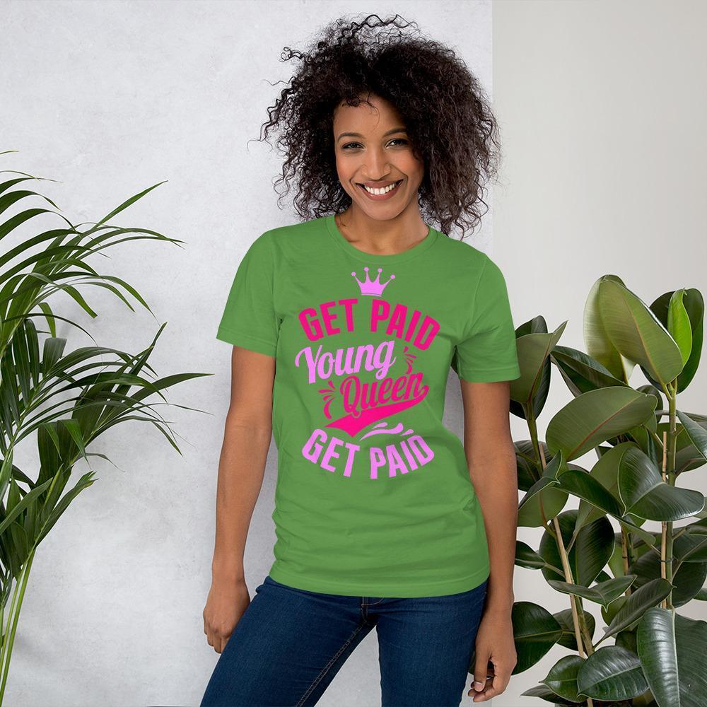 Get Paid Young Queen Get Paid Short-Sleeve Unisex T-Shirt - Chocolate Ancestor
