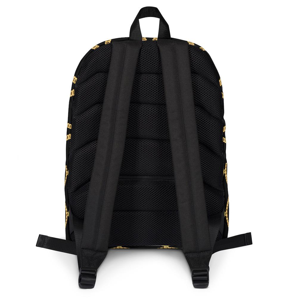 Gold Chain Pattern Backpack - Chocolate Ancestor