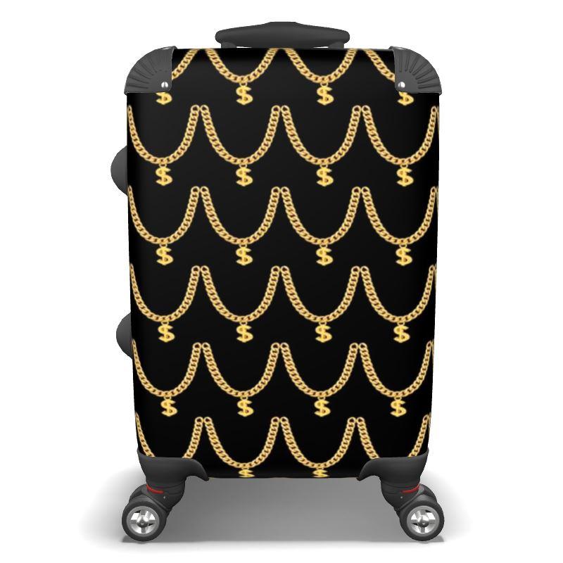 Gold Chain Pattern Bespoke Suitcase - Chocolate Ancestor