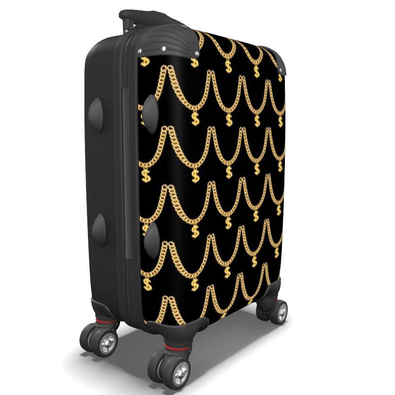 Gold Chain Pattern Bespoke Suitcase - Chocolate Ancestor