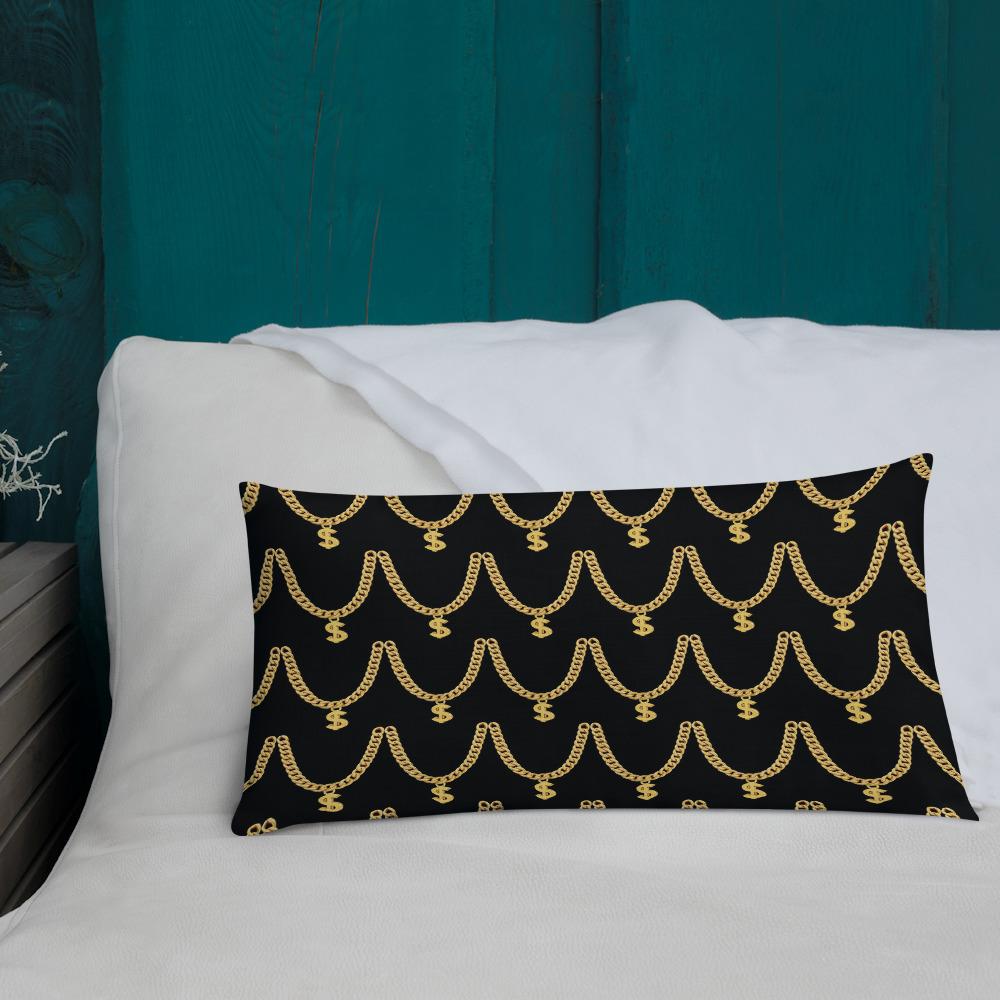 Gold Chain Pattern Pillow - Chocolate Ancestor