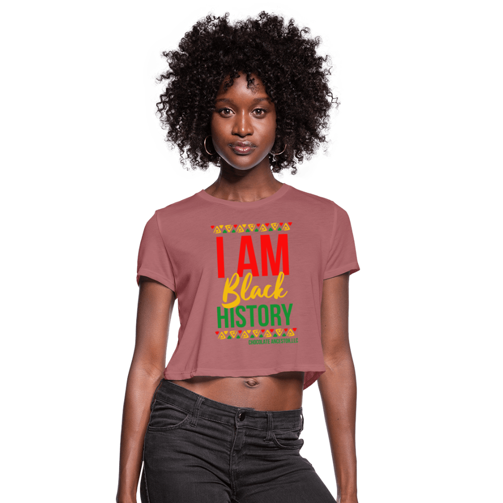 I am Black History Women's Crop Top (Style 2) - Chocolate Ancestor