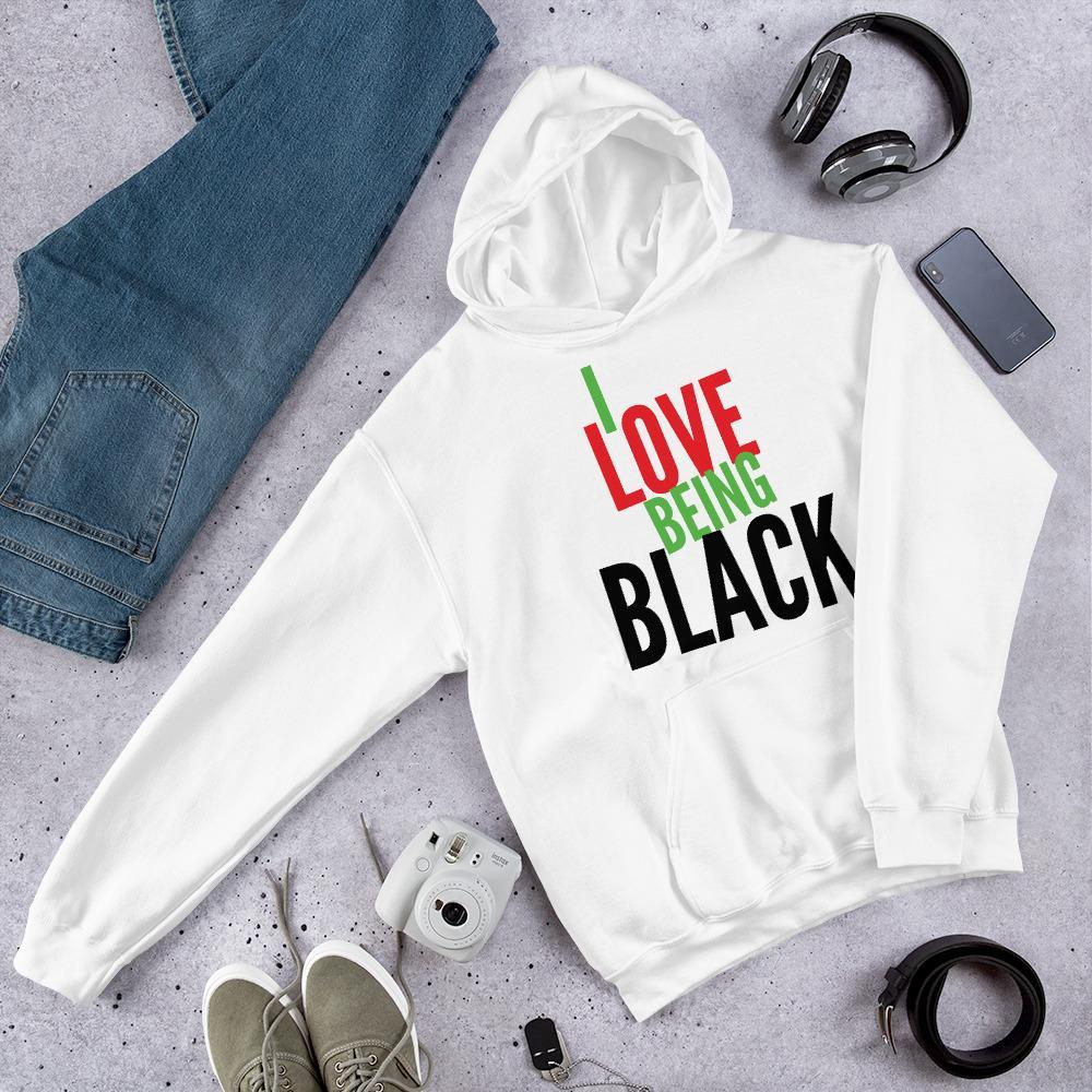 I love Being Black (Bold) Unisex Hooded Sweatshirt - Chocolate Ancestor