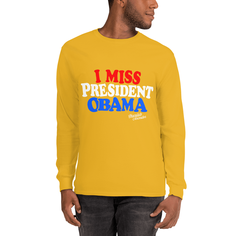 I Miss President Obama (RWB) Unisex Long Sleeve T-Shirt - Chocolate Ancestor
