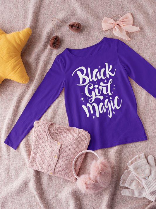 Black Girl Magic Kids' Long Sleeve T-Shirt