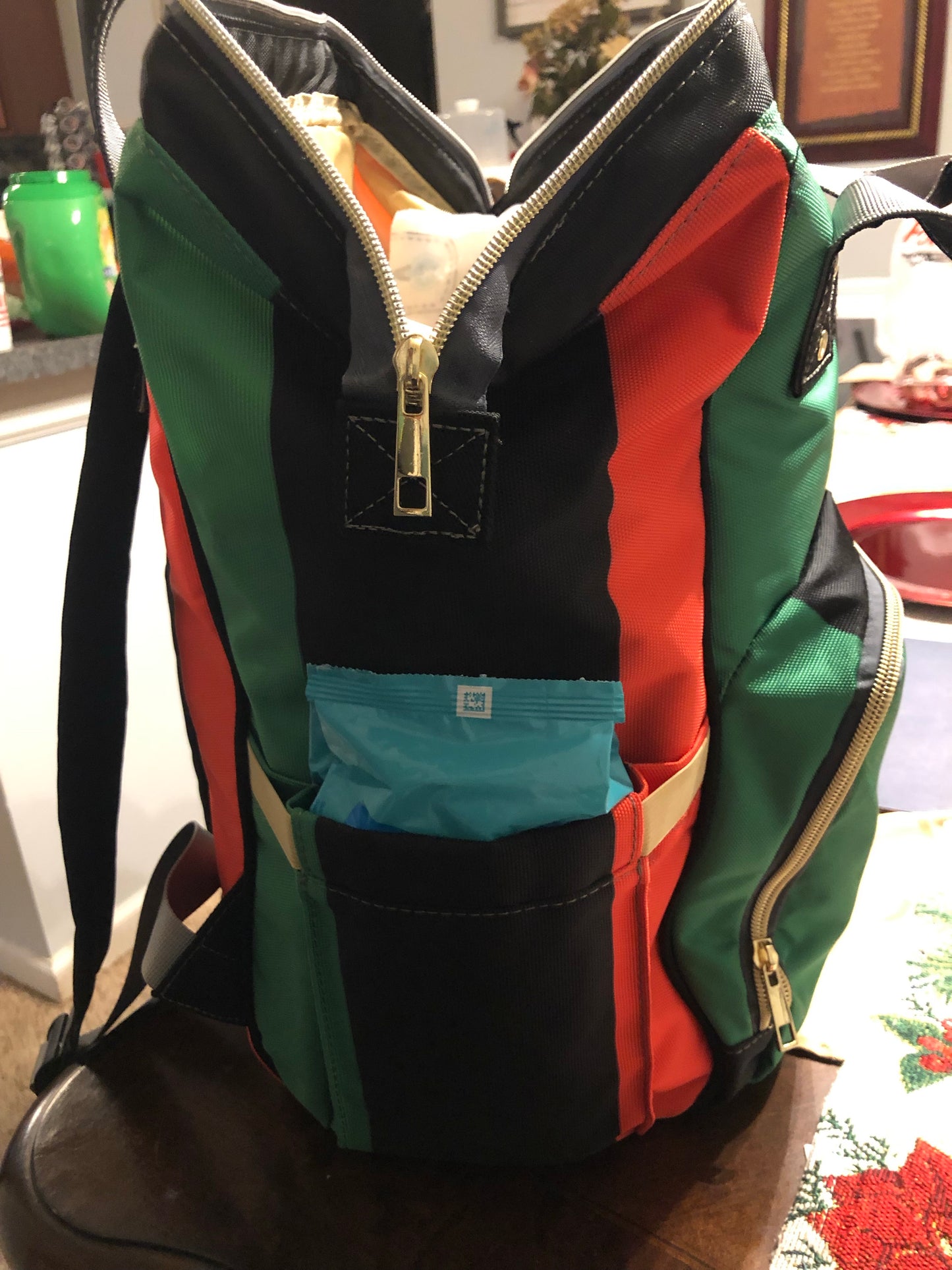 Pan African RBG Flag Waterproof Diaper Backpack