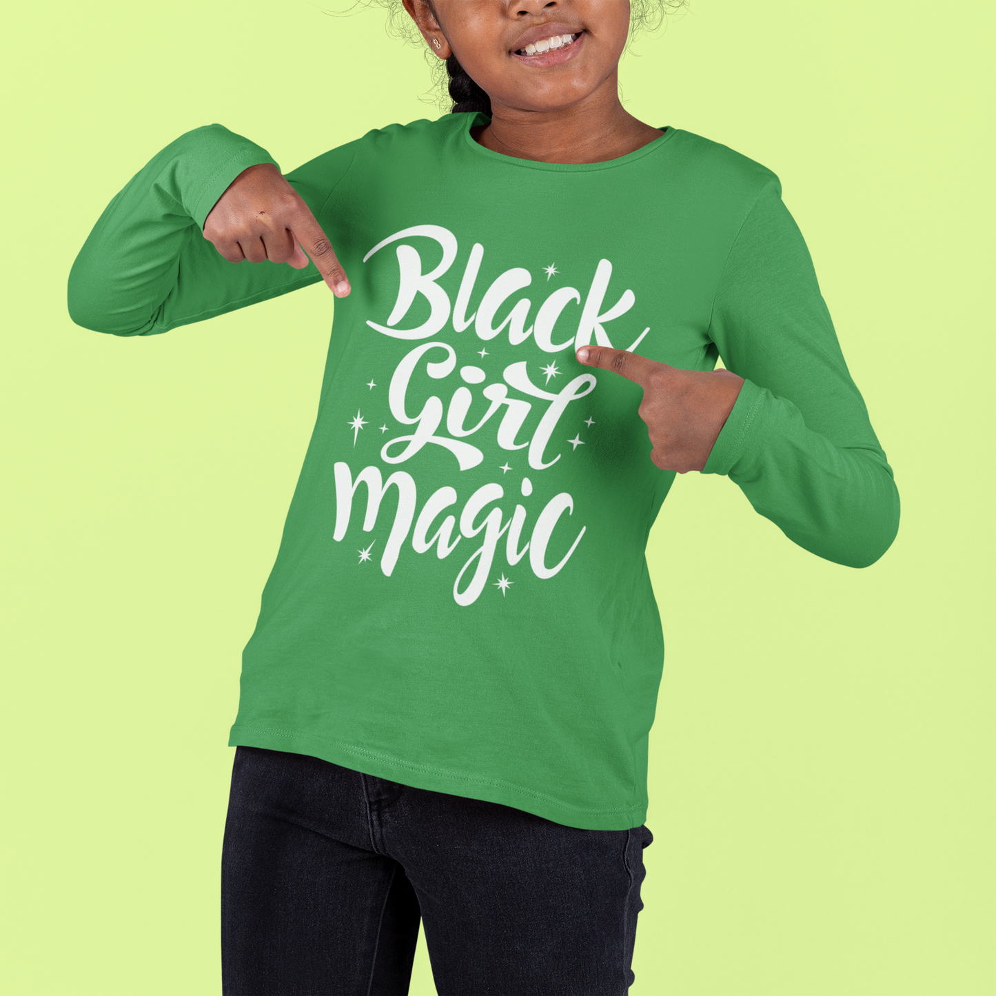 Black Girl Magic Kids' Long Sleeve T-Shirt