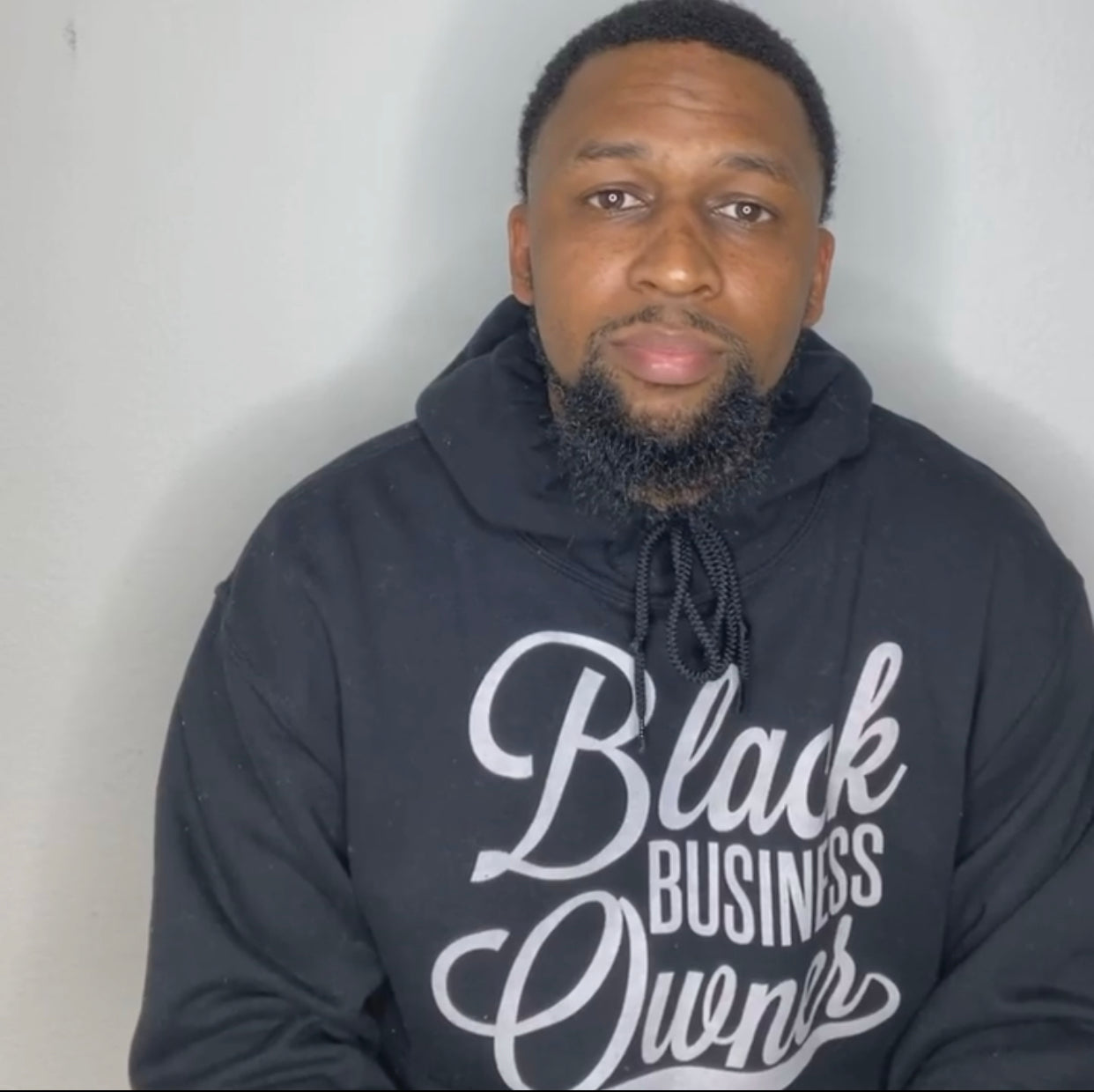 Black Business Owner Cursive Hooded Sweatshirt (Unisex)