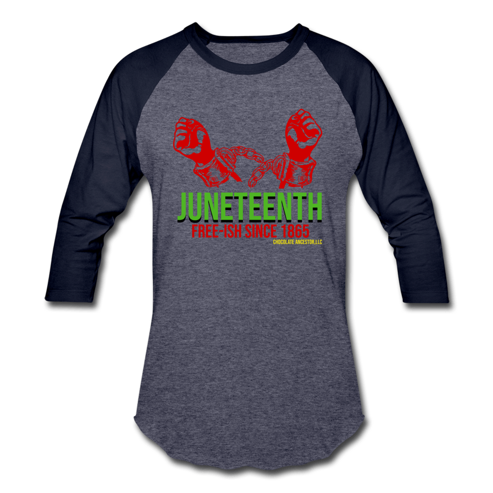Juneteenth Free-ish Since 1865 Unisex Baseball T-Shirt - Chocolate Ancestor
