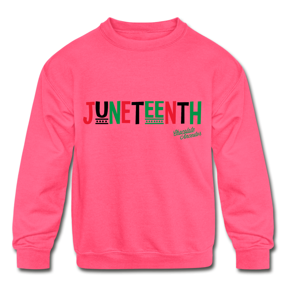 Juneteenth RBG Kids' Crewneck Sweatshirt - Chocolate Ancestor