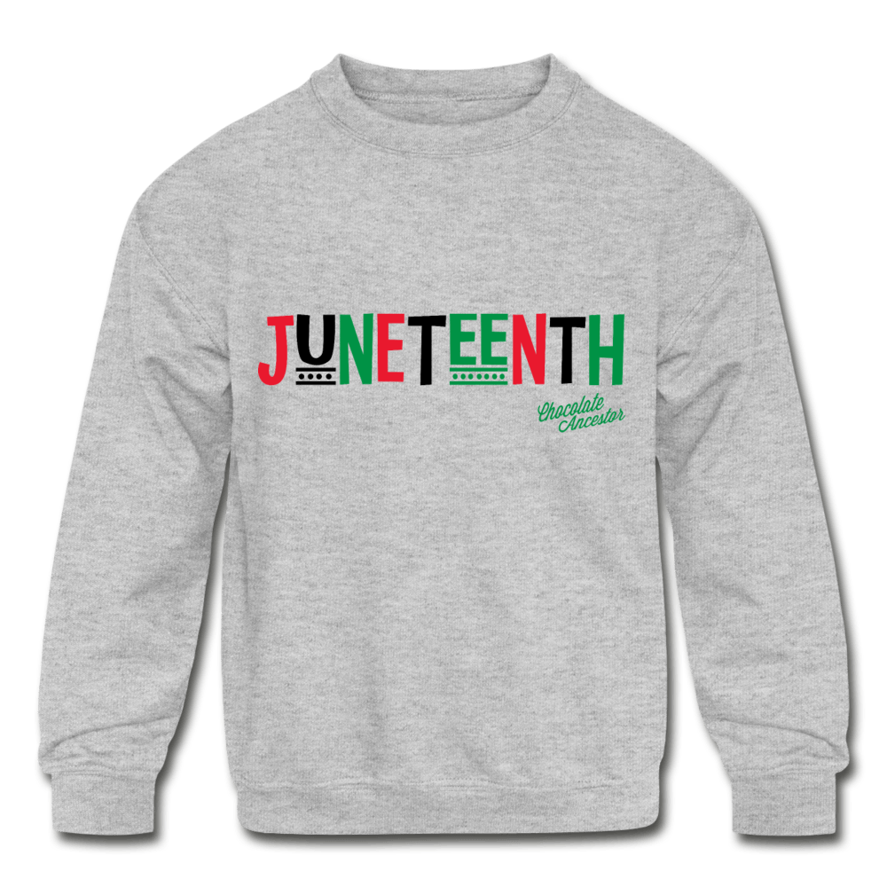 Juneteenth RBG Kids' Crewneck Sweatshirt - Chocolate Ancestor