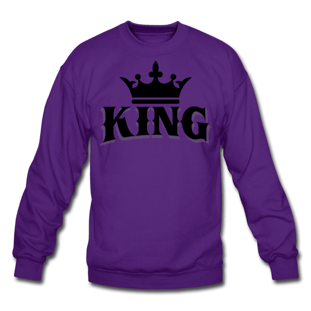 King w/ Crown (Black) Crewneck Sweatshirt (Style 2) - Chocolate Ancestor