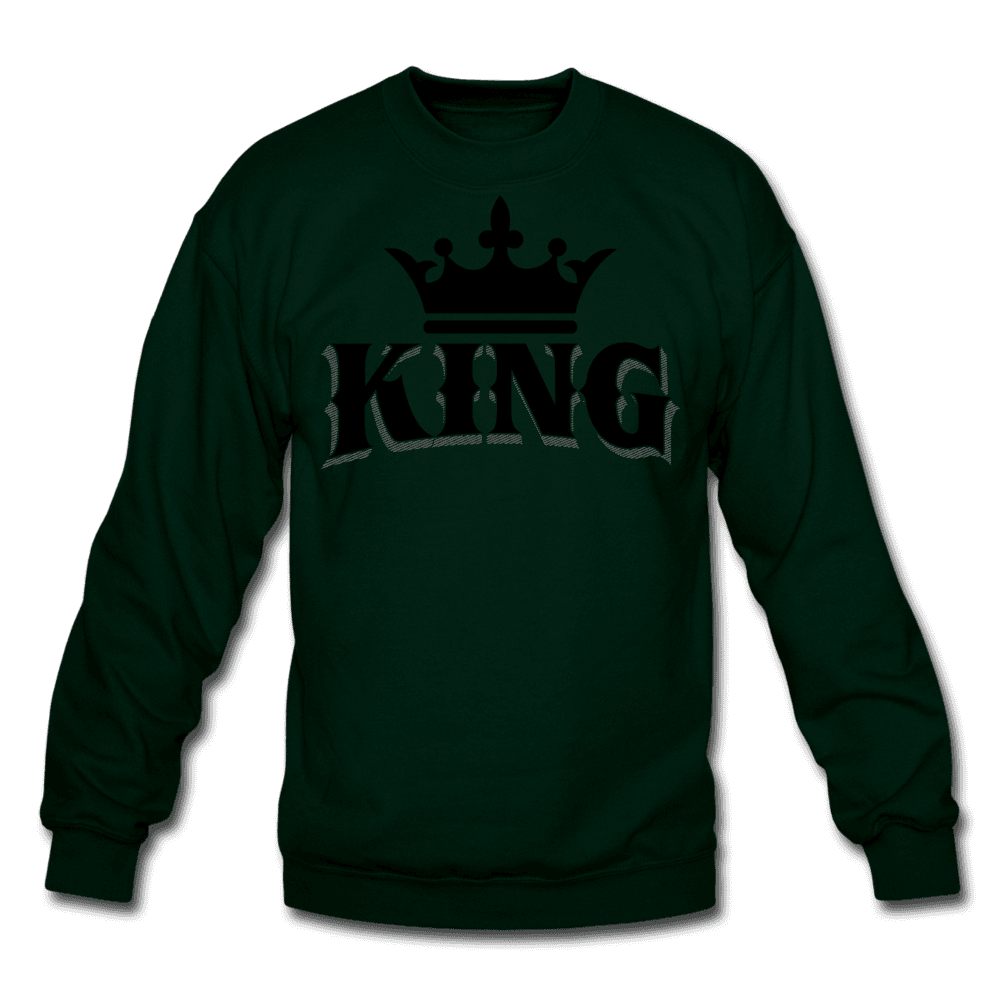 King w/ Crown (Black) Crewneck Sweatshirt (Style 2) - Chocolate Ancestor