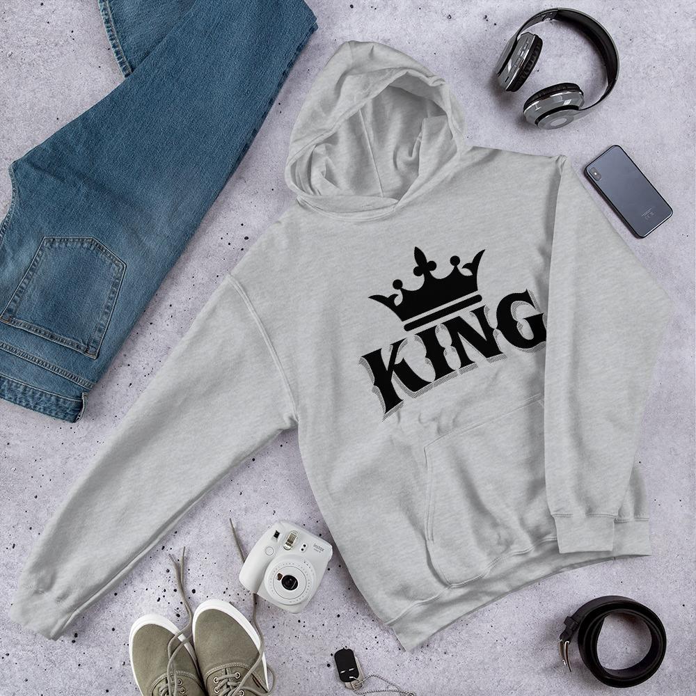 King w/ Crown (Black) Hooded Sweatshirt - Chocolate Ancestor