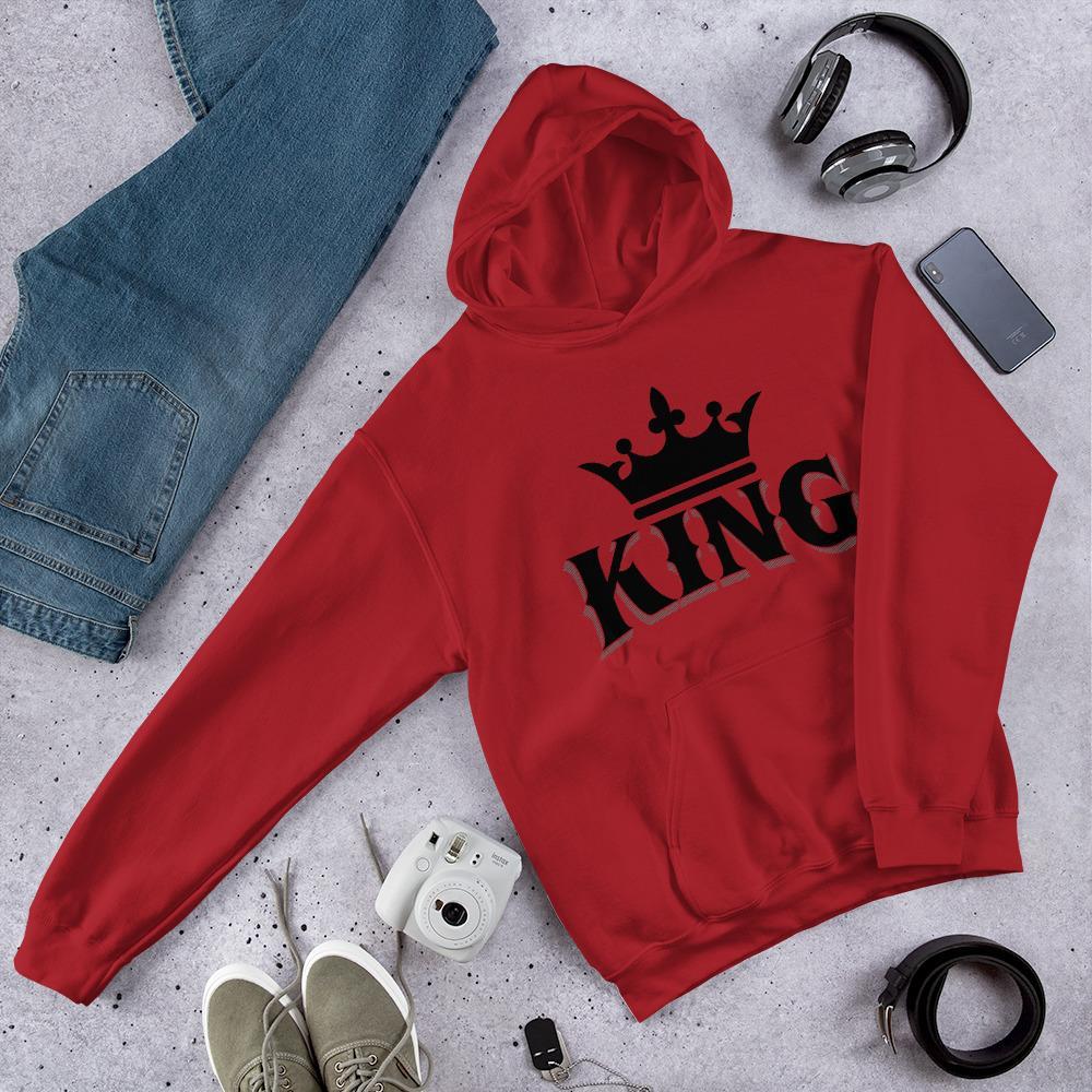 King w/ Crown (Black) Hooded Sweatshirt - Chocolate Ancestor