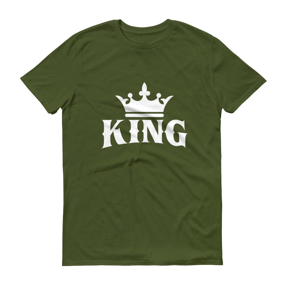 King w/ Crown (White) Short sleeve t-shirt - Chocolate Ancestor