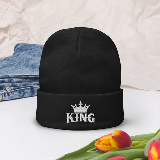 King w/Crown Knit Beanie