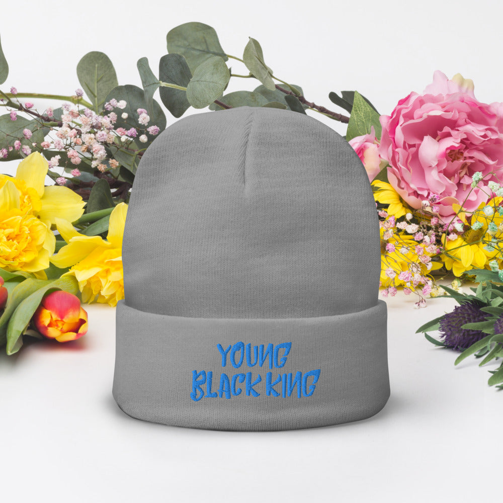 Young Black King Knit Beanie